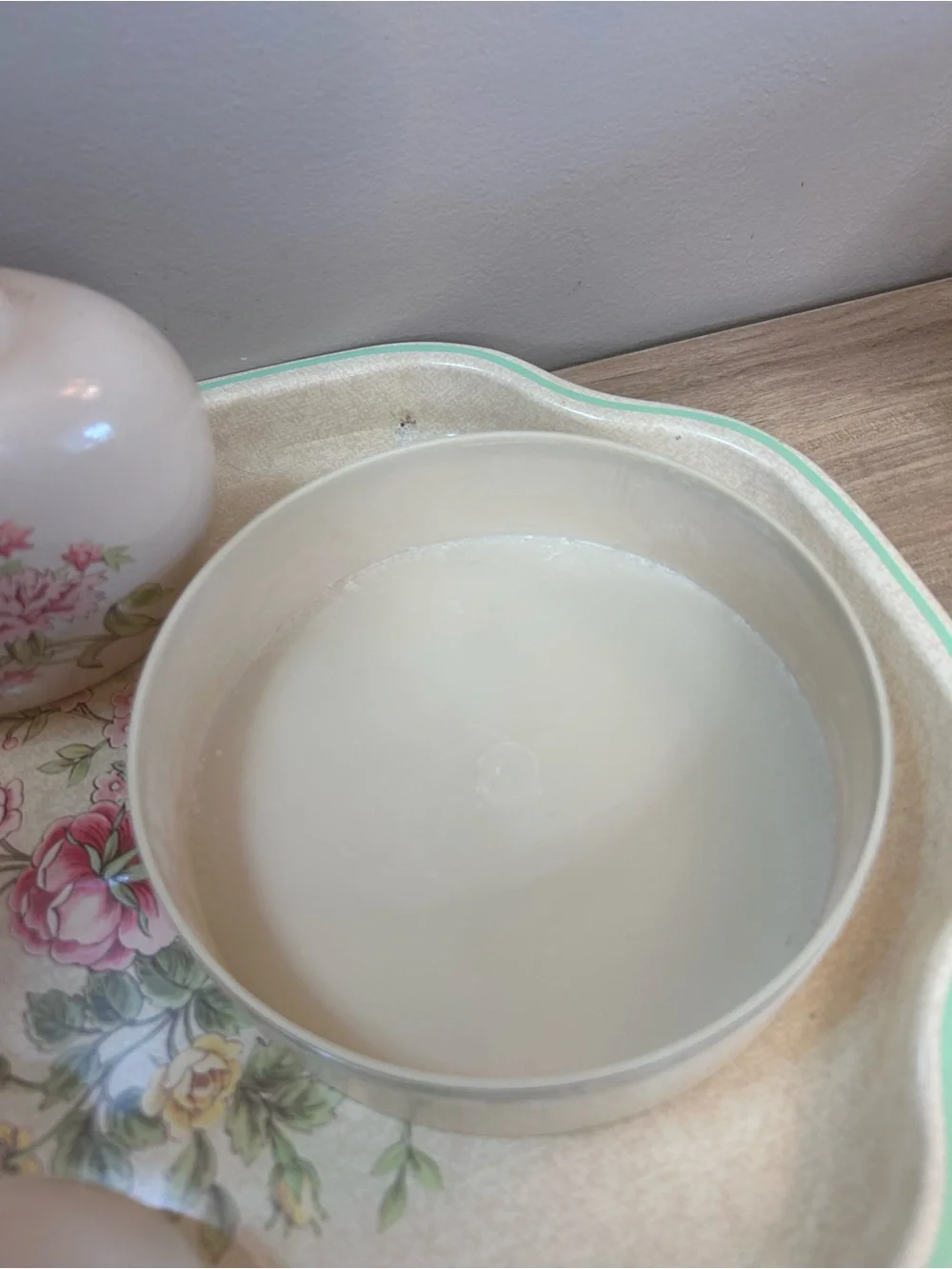 Avon Cream Floral Ceramic Vanity Set with Pastel Accents